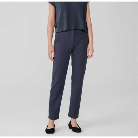 Eileen Fisher $198 Flex Ponte Straight Pants ocean Blue Petite Small NEW